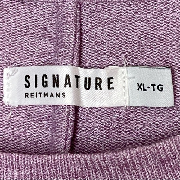 SIGNATURE Reitmans Lilac Dolman Sleeve Sweater Button Detail - Picture 5 of 6